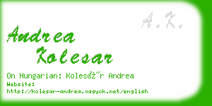 andrea kolesar business card